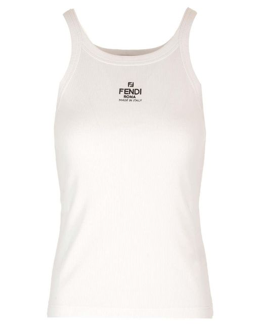 Fendi Women's White Cotton Top - cobronx.com