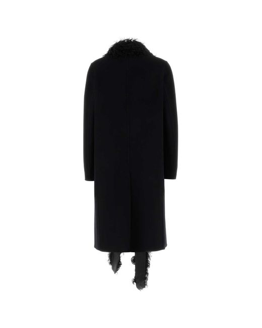 Fendi Black Wool Blend Coat