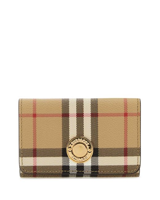 Burberry Natural Printed Canvas Wallet