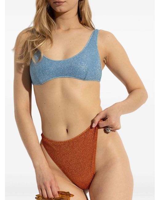 Oseree Blue Two-Tone Bikini