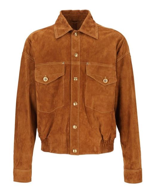 Versace Brown Suede Blouson for men