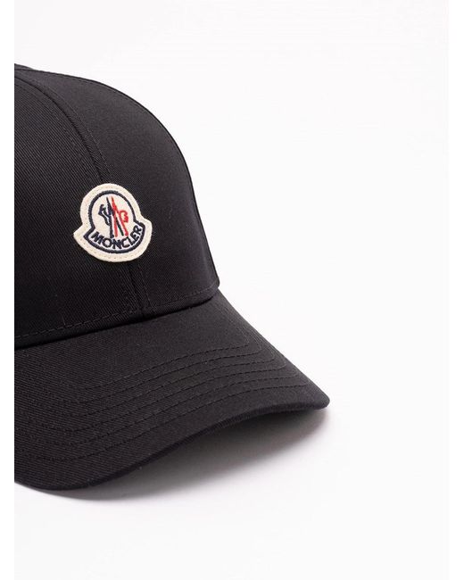 Moncler Black Baseball Cap for men