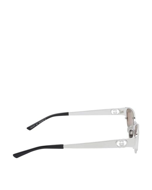 Gucci Metallic Oval-Frame Sunglasses