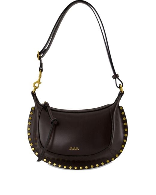 Isabel Marant Black Oskan Moon Leather Shoulder Bag