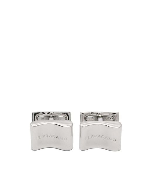 Ferragamo White Clips Bars for men