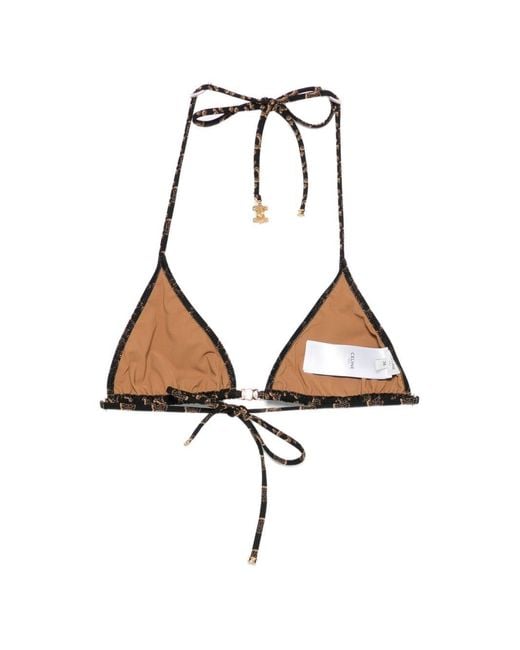 Céline Black Triomphe Bikini Top