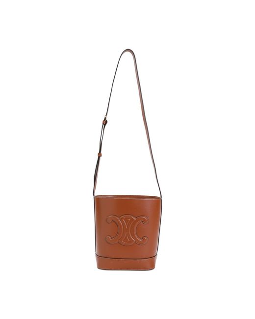Céline Brown Small Triomphe Bucket Bag
