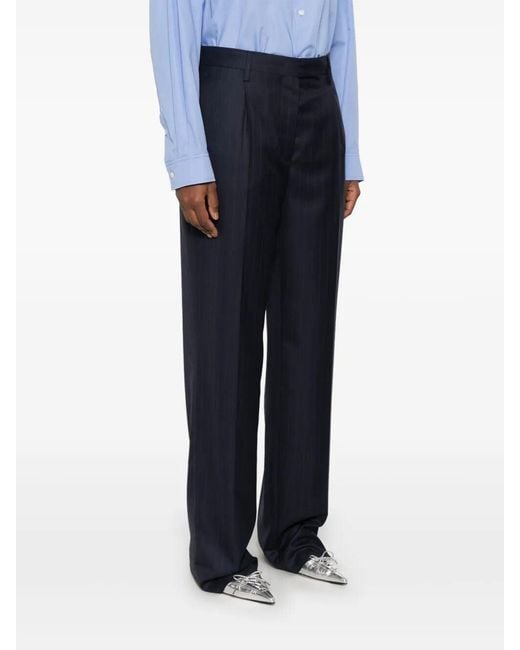 Prada Blue Pinstriped Trousers