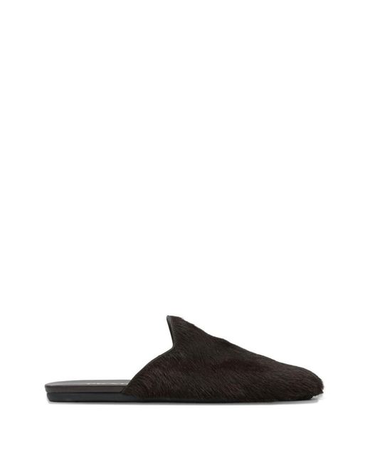 Prada Black Leather Slippers