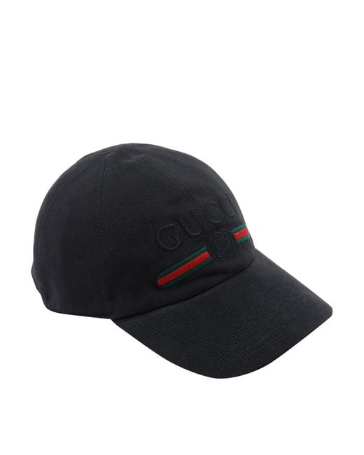 Gucci Black Logo Baseball Cap for men