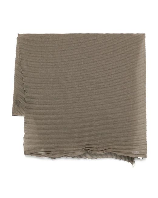 Issey Miyake Brown "Pleats" Silky Wool Stole Accessories