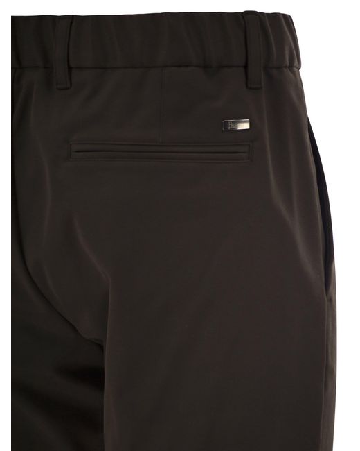 Herno Black Technical Fabric Drawstring Trousers for men