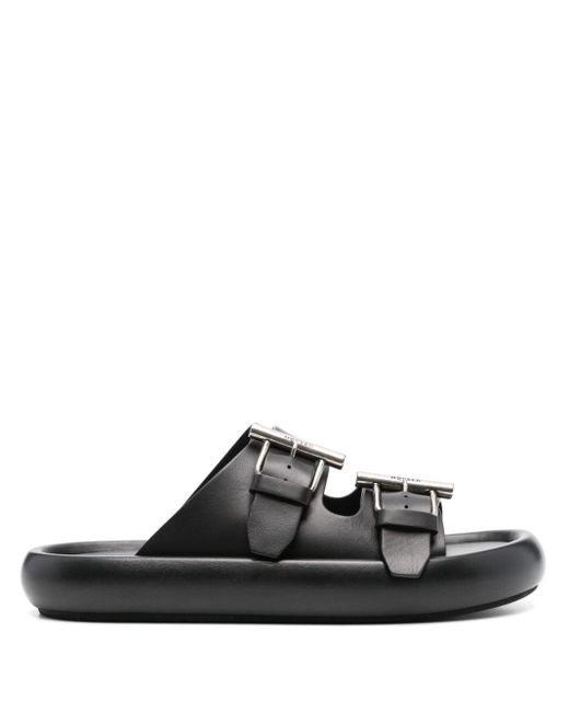 Alexander McQueen Black Leather Slipper for men
