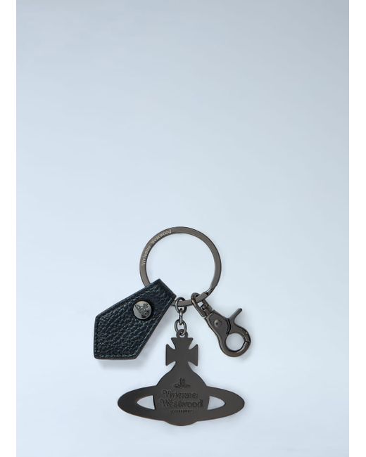 Vivienne Westwood Blue Hammered Orb Keyring for men
