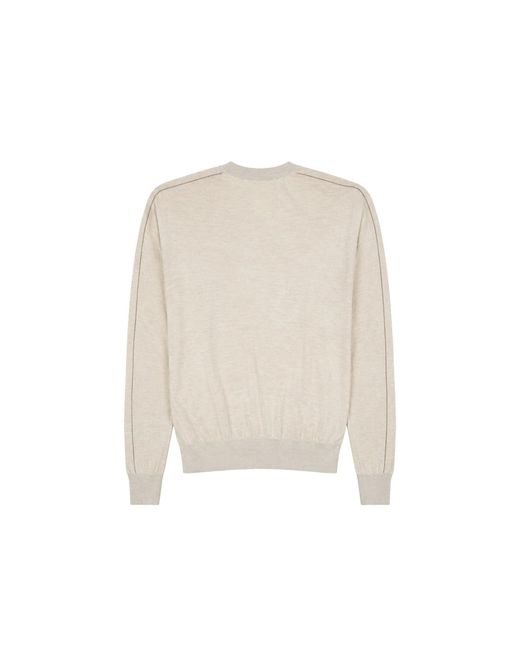 Brunello Cucinelli White C Mere And Silk Pullover
