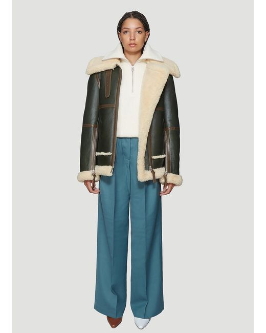 Acne Gray Long Raf Shearling Jacket