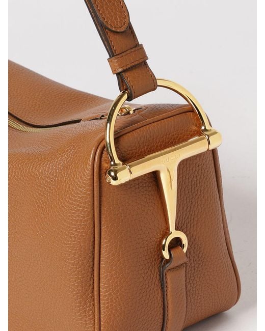 Gucci Brown Half Horsebit Medium Shoulder Bag