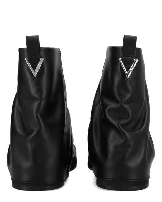 The Attico Black Leather Ankle Boots Mini Robin