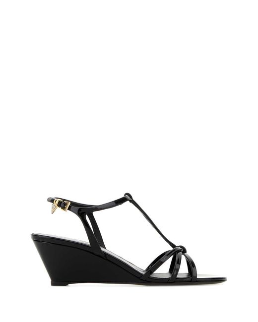 Prada Black Leather Sandals