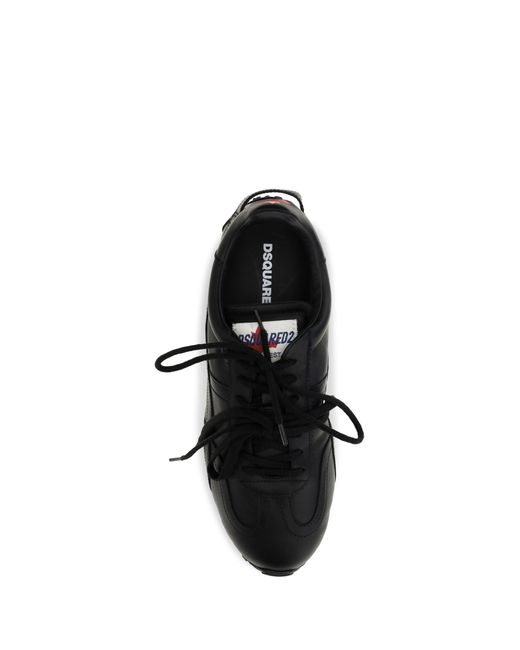 DSquared² Black Leather Sneakers for men