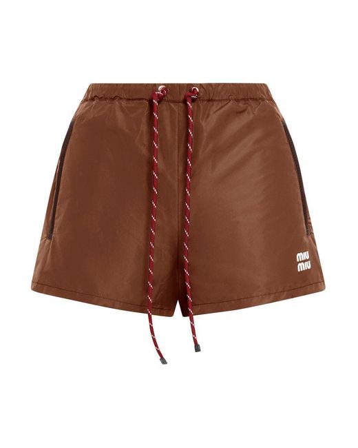 Miu Miu Brown Shorts Tela Tec
