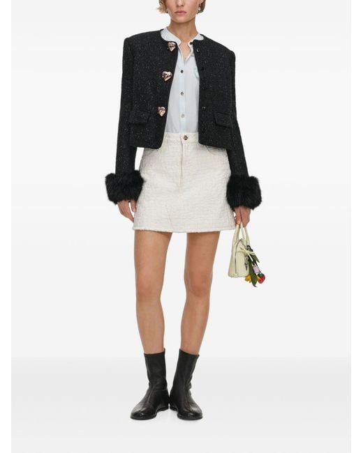 Self-Portrait Black Bouclé Jacket