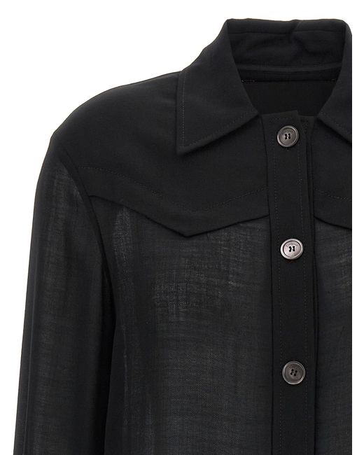 Ferragamo Black Semi-Transparent Wool Jacket