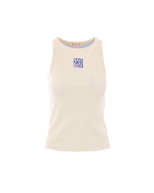 Marni Natural Frame Logo Top