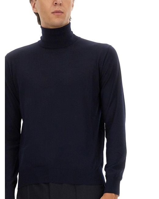 Saint Laurent Blue Turtleneck Pullover for men