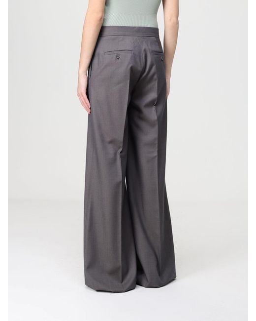 Max Mara Gray Flannel Palazzo Trousers