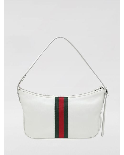 Gucci White Lunetta Web Leather Shoulder Bag for men