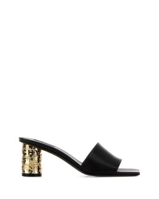 Givenchy Black Leather Tape Mules