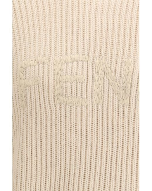 Fendi White Crew-Neck Knit for men