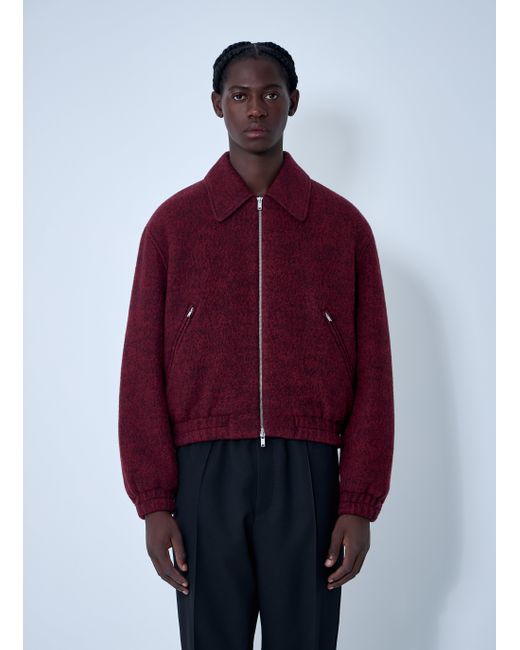 Jil Sander Red Wool-Blend Bomber Jacket for men