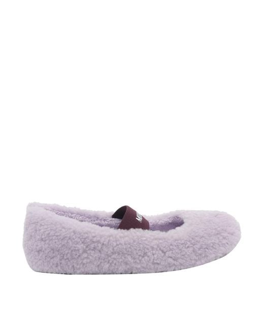Moon Boot Purple Shearling Flat Ballets