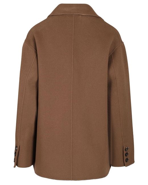 Max Mara Brown Single-Breasted Double Wool Jacket