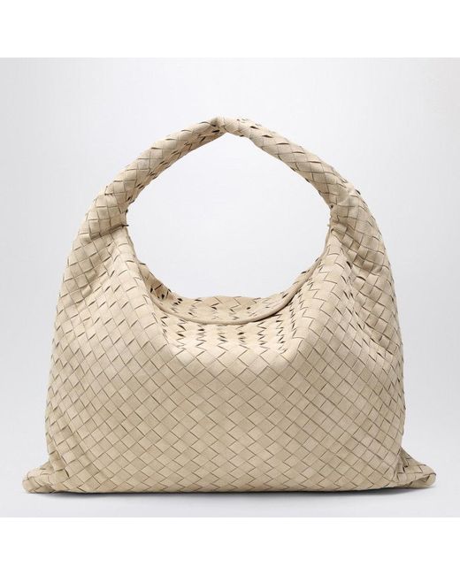 Bottega Veneta White Hop Large Shoulder Bag Ecru