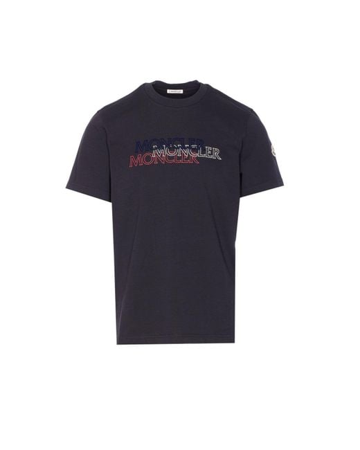 Moncler Blue Logo T-Shirt for men