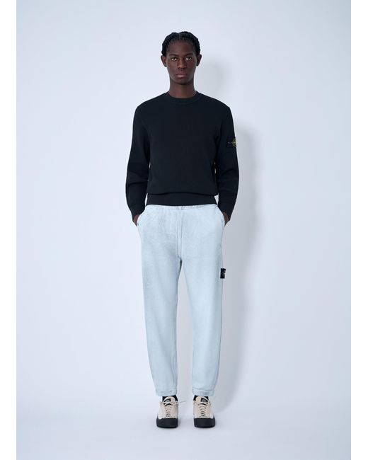Stone Island Blue Logo Patch Track Pants for men