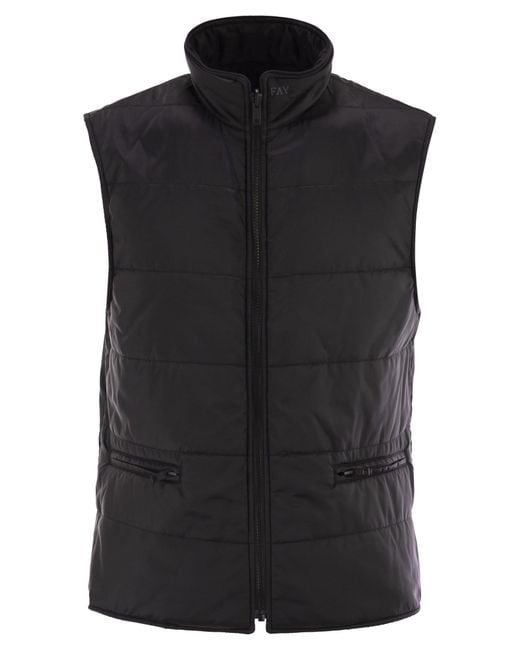 Fay Black Double Coat for men