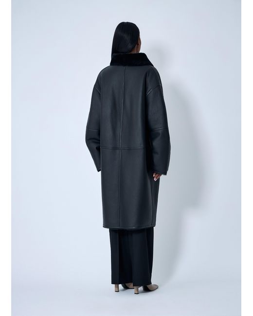 Totême Blue Shearling Wrap Coat