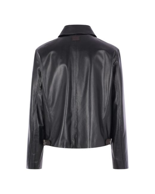 Loewe Black Leather Jacket for men