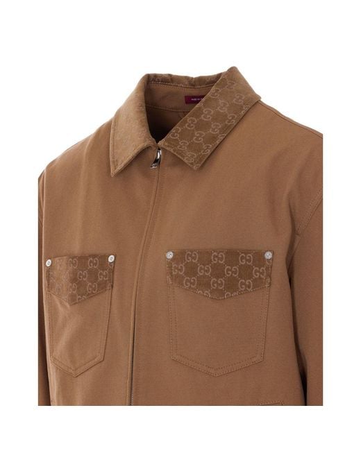 Gucci Brown Gg Logo Jacket for men