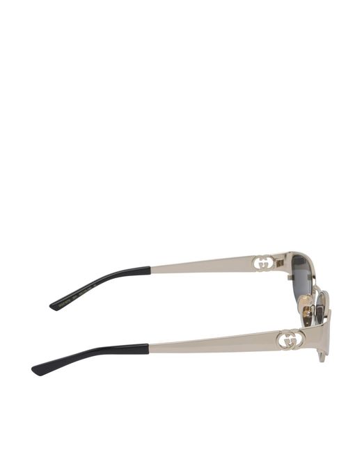 Gucci Metallic Oval-Frame Sunglasses