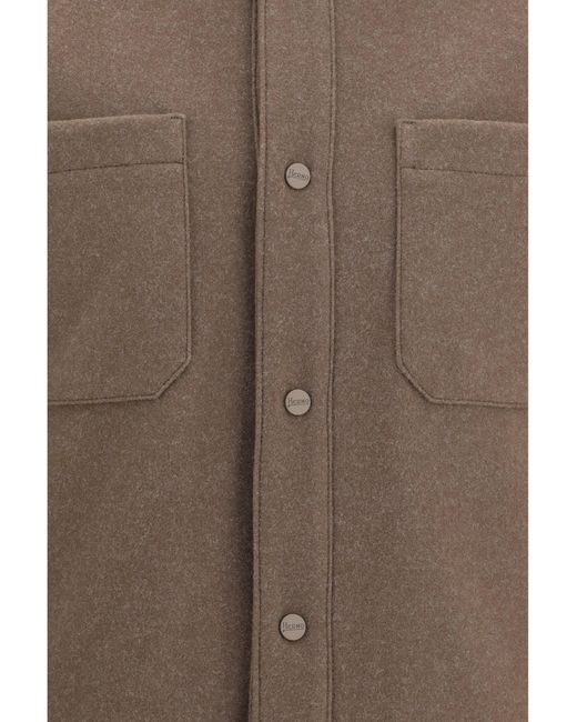 Herno Brown Snap-Button Jacket for men