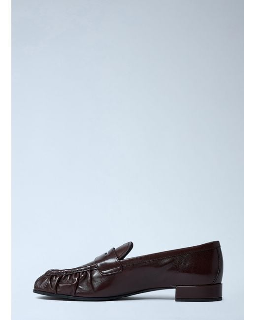 Prada White Leather Loafers