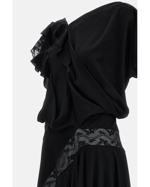 Junya Watanabe Black Lace Inserts Sleeveless Maxi Dress