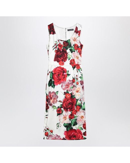 Dolce & Gabbana Red Dolce&Gabbana Dress With Floral Print