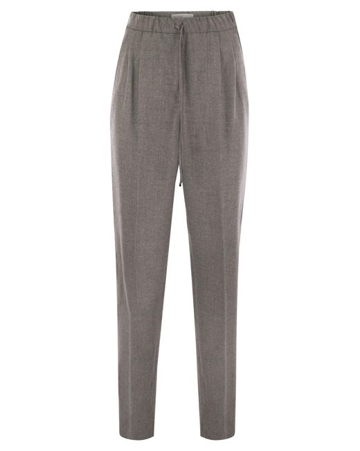 Max Mara Gray Gatti Cashmere Drawstring Trousers