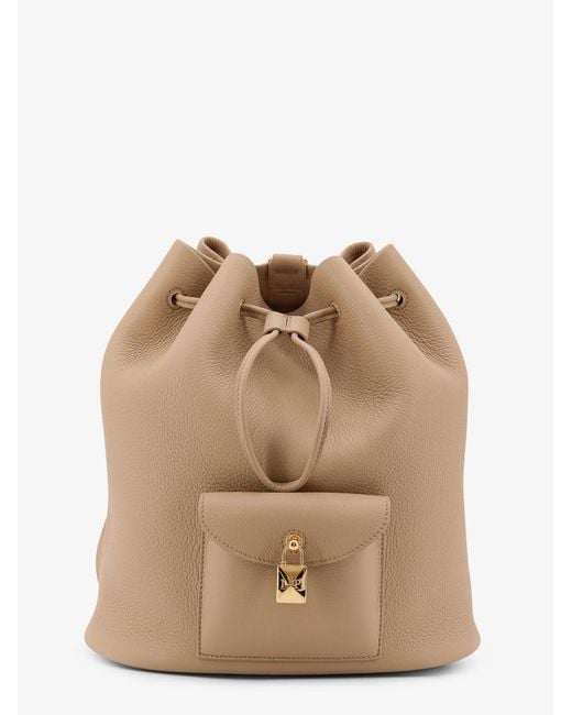 Loro Piana Natural Extra Drawstring L27 Leather Backpack
